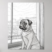 Realistische hond volwassen kleuring poster (Voorkant)