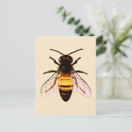 Realistische Honey Bee Art Illustratie Briefkaart