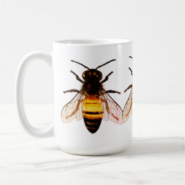 Realistische Honey Bee Art Illustratie Koffiemok
