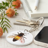Realistische Honey Bee Art Illustratie Sleutelhanger (Voorkant Rechts)
