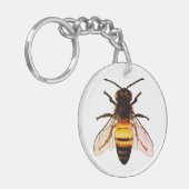 Realistische Honey Bee Art Illustratie Sleutelhanger (Voorkant Links)