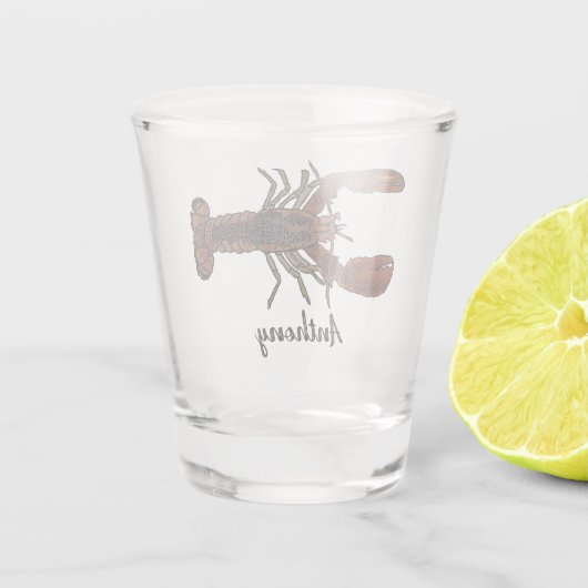 Realistische illustratie Lobster Persoonlijk Shot Glas (Achterkant)