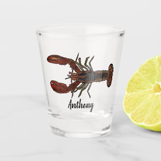 Realistische illustratie Lobster Persoonlijk Shot Glas (Voorkant)