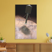 Realistische illustratie van bacteriofaag canvas afdruk (Insitu (Woonkamer))