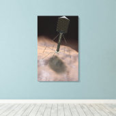 Realistische illustratie van bacteriofaag canvas afdruk (Insitu (Houten vloer))