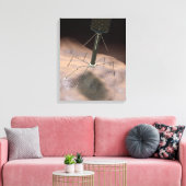 Realistische illustratie van bacteriofaag canvas afdruk (Insitu (Woonkamer))