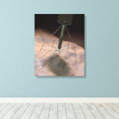Realistische illustratie van bacteriofaag canvas afdruk (Insitu (Houten vloer))