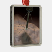 Realistische illustratie van bacteriofaag metalen ornament (Rechts)
