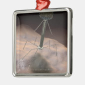 Realistische illustratie van bacteriofaag metalen ornament (Links)