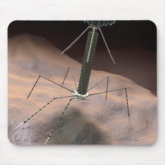 Realistische illustratie van bacteriofaag muismat (Voorkant)