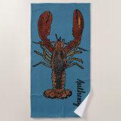 Realistische illustraties van de Lobster Persoonli Strandlaken (Voorkant)