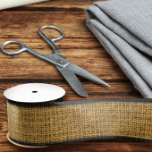 Realistische Jute Textuur Eenvoudig Rustiek Lichtb Satijnen Lint