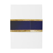 Realistische jute textuur rustieke goud & marinebl uitnodigingen wikkel (Achterkant Voorbeeld)