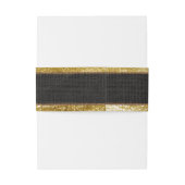 Realistische jute textuur rustieke goudskoolgrijs uitnodigingen wikkel (Achterkant Voorbeeld)