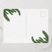 Realistische kerstboom met gouden decor folie feestdagen briefkaart (Achterkant)