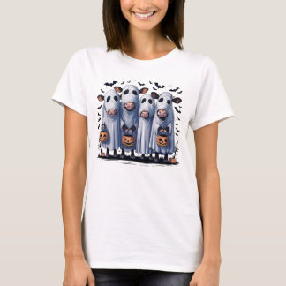 Realistische koeien in spookkostuums t-shirt