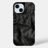 Realistische koele zwarte lederen textuur Case-Mate iPhone case (Achterkant)