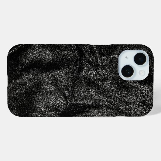 Realistische koele zwarte lederen textuur Case-Mate iPhone case (Achterkant (horizontaal))