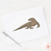 Realistische Komodo Dragon/Monitor Lizard Ovale Sticker (Envelop)