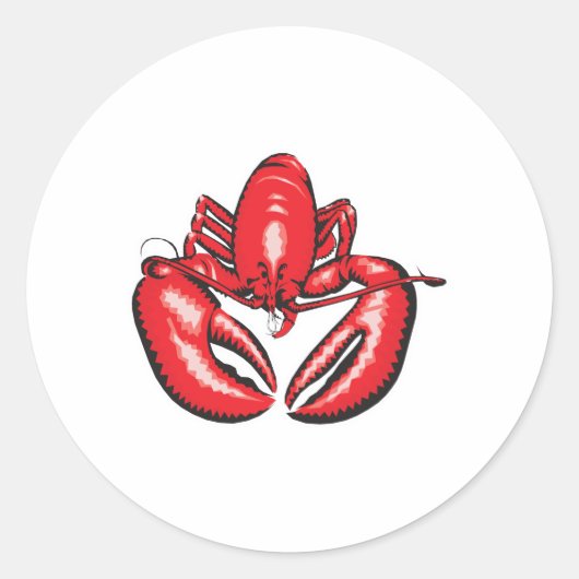 realistische kreeft ronde sticker (Voorkant)