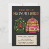 Realistische lelijke-trui-feest Gebreide uitnodigi Kaart (Voorkant)