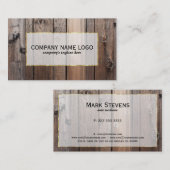 Realistische look rustieke houten planken goud acc visitekaartje (Voorkant / Achterkant)