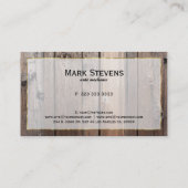 Realistische look rustieke houten planken goud acc visitekaartje (Achterkant)