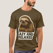 Realistische Luiaard Sticker T-shirt (Voorkant)