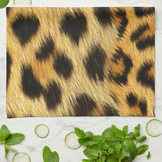 Realistische luipaardbontprint accessoires - trend theedoek (Gevouwen)