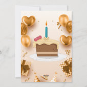 realistische luxe gouden verjaardag uitnodiging (Achterkant)