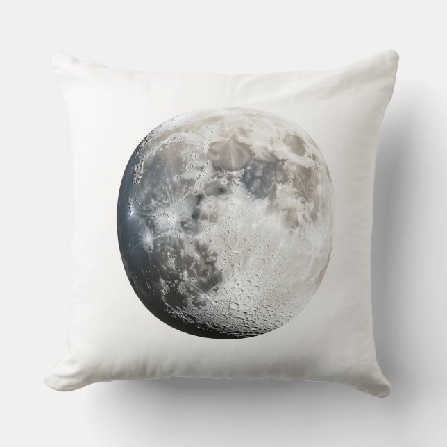 🌕 Realistische maan Kussen (Voorkant)