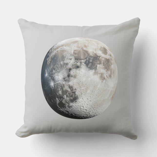 🌕 Realistische maan Kussen (Voorkant)