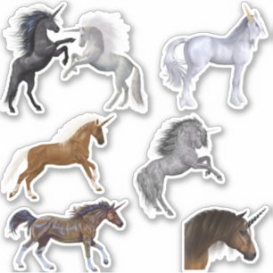 Realistische magische eenhoorn paard sticker