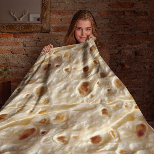 Realistische meeltortilla fleece deken
