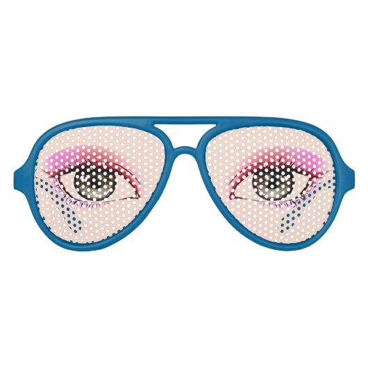 realistische menselijke ogen met oeshadow Lifelike Aviator Zonnebril (Voorkant)