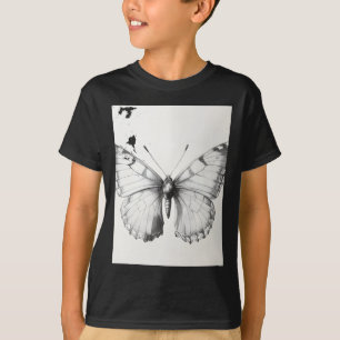 Realistische Monarchvlinder Potlood Tekening Stick T-shirt
