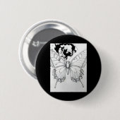 Realistische Monarchvlinder Potloodtekening Sticke Ronde Button 5,7 Cm (Voorkant /achterkant)