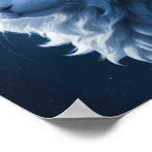 Realistische mooie Sterrennacht Sky White Cat Poster (Hoek)