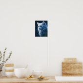 Realistische mooie Sterrennacht Sky White Cat Poster (Keuken)