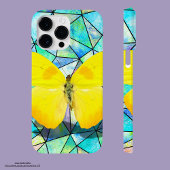 Realistische ongewone neon felgele vlinder Case-Mate iPhone case