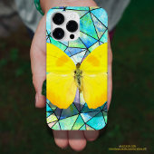 Realistische ongewone neon felgele vlinder Case-Mate iPhone case