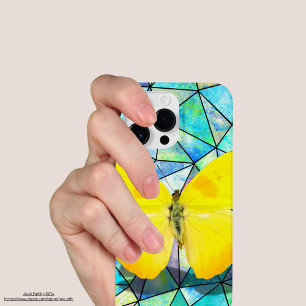 Realistische ongewone neon felgele vlinder Case-Mate iPhone 14 pro max hoesje
