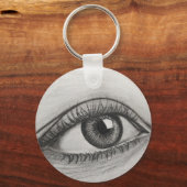 Realistische Oog Potloodschets Sleutelhanger - Art (Achterkant)