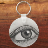Realistische Oog Potloodschets Sleutelhanger - Art (Voorkant)