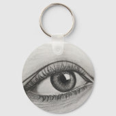 Realistische Oog Potloodschets Sleutelhanger - Art (Achterkant)