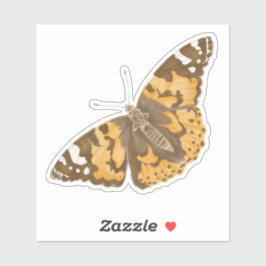 Realistische Oranje en bruine handgetekende vlinde Sticker