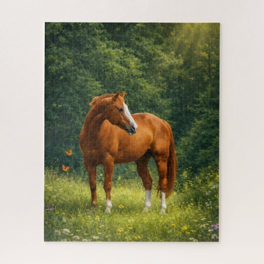 Realistische Paard Natuur Legpuzzel (Verticaal)