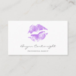 Realistische Paarse Kus Print Lips Make-up Visitekaartje