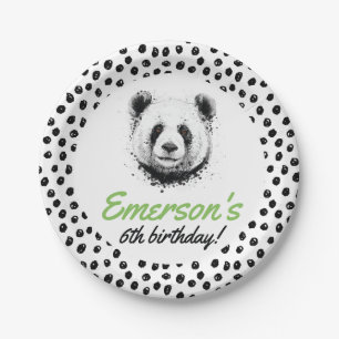 Realistische Panda Beer Naam Verjaardagsfeestje, E Papieren Bordje
