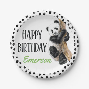 Realistische Panda Beer Verjaardagsfeestje, Elke L Papieren Bordje